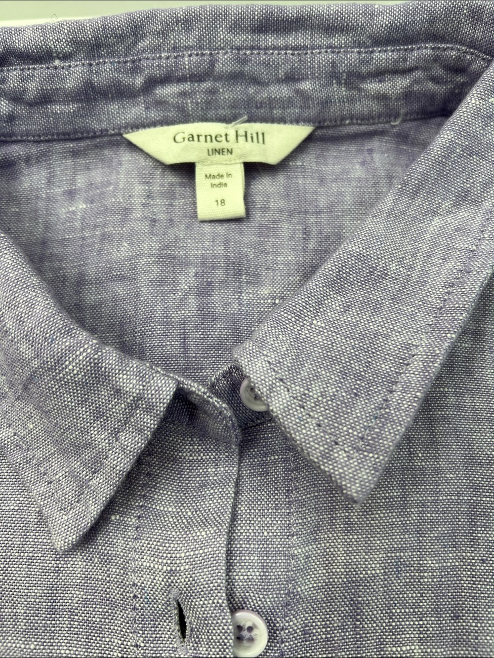 Garnet Hill Sleeveless Lavender Linen Shirt Dress - Picture 9 of 16